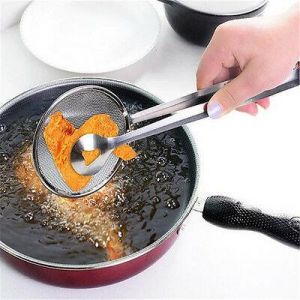 Stainless Steel Filter Spoon and Clip New Design Kitchen Fried Gadget Accessory